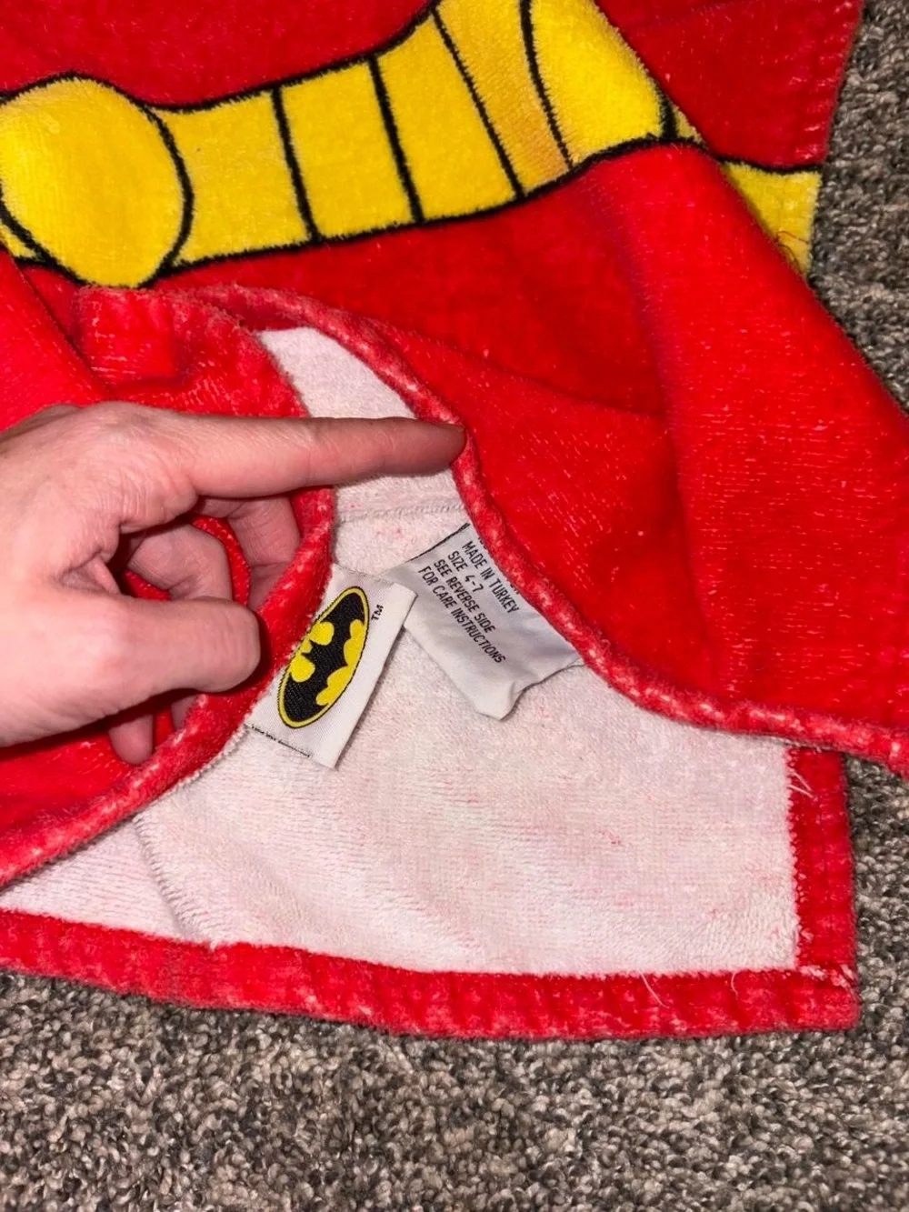 Vintage 90s Batman Robin hooded towel
